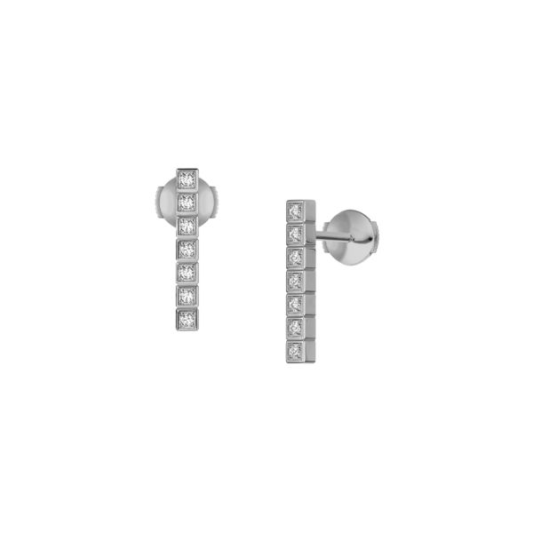 Ice Cube Pure Full-Set White Gold Earrings 837702-1003