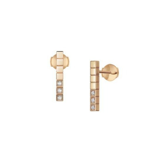 Ice Cube Pure Half-Set Rose Gold Earrings 837702-5002