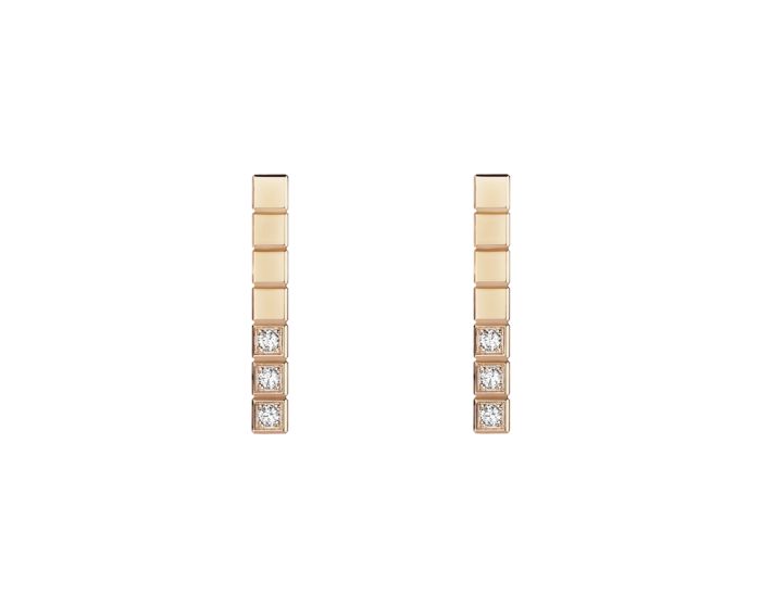 Ice Cube Pure Half-Set Rose Gold Earrings 837702-5002