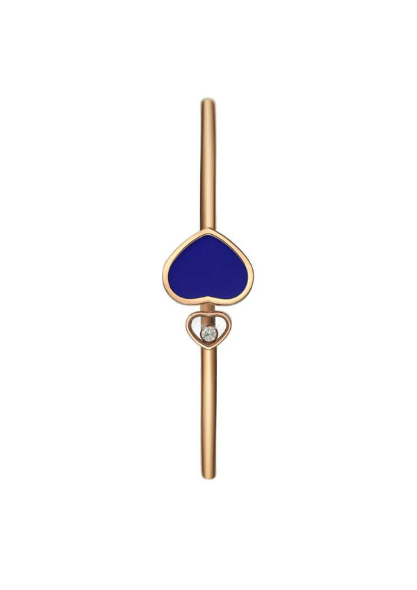 Blue Happy Hearts Rose Gold Bangle
