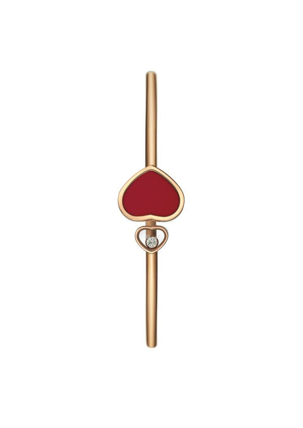 Red Happy Hearts Rose Gold Bangle