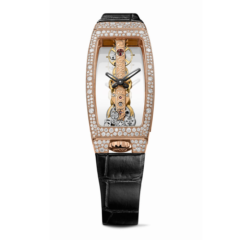 Corum Golden Bridge Miss Rose Gold Snow-Set Watch B113/03845