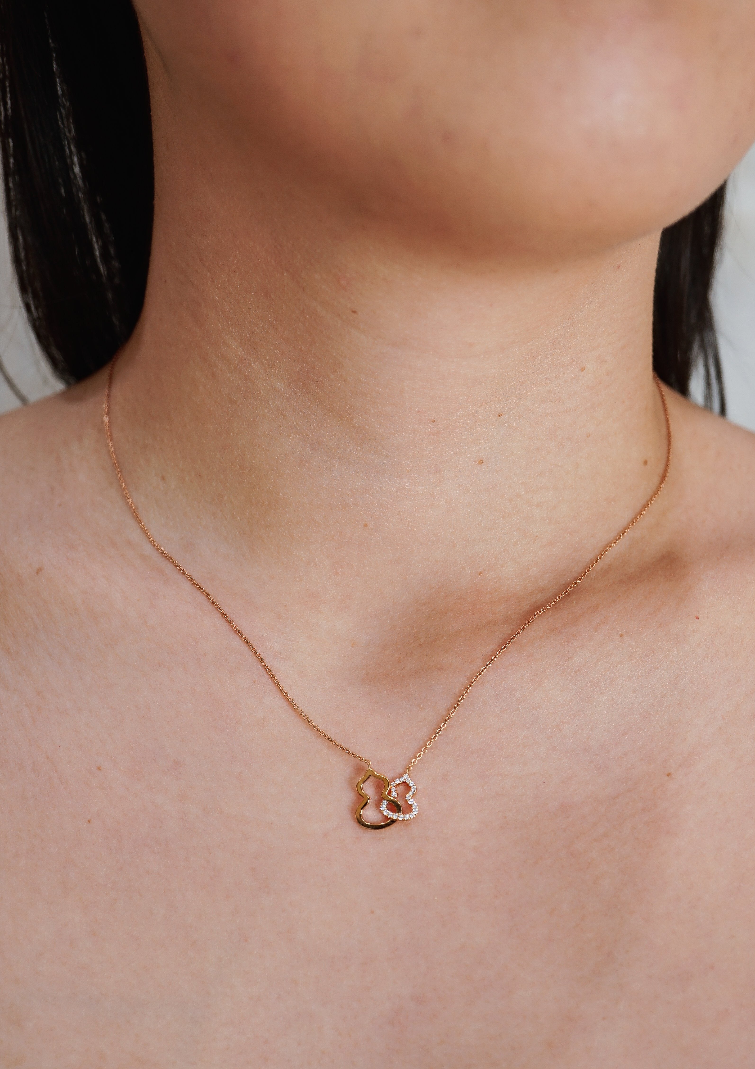 W2NPT4ARGDI | Qeelin Petite Double Wulu Diamond and Gold Necklace