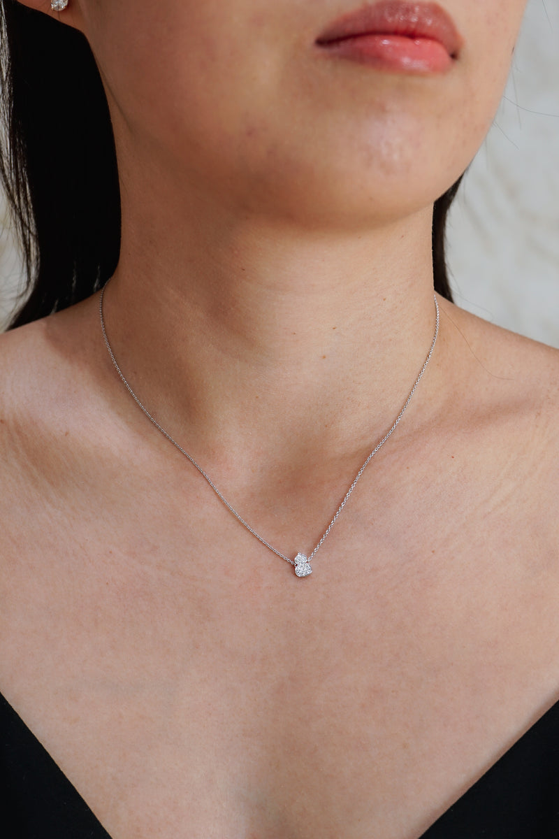 Qeelin 18K White Gold Wulu Diamond Pave Necklace