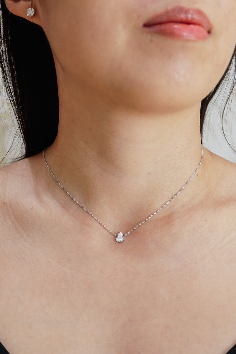 Qeelin 18K White Gold Wulu Diamond Pave Necklace