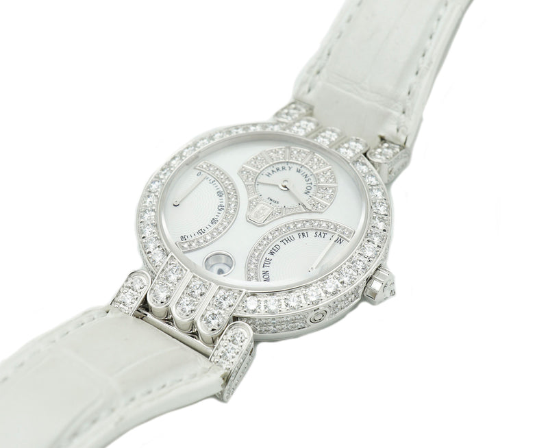 Harry Winston Ladies Premier Excenter Bi-Retro White Gold PREABI34WW001