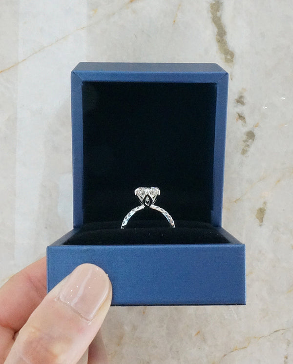 Round Flower Diamond Engagement Ring