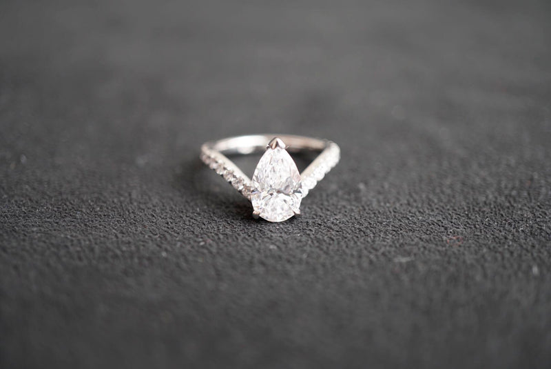 Pear Drop Diamond Engagement Ring