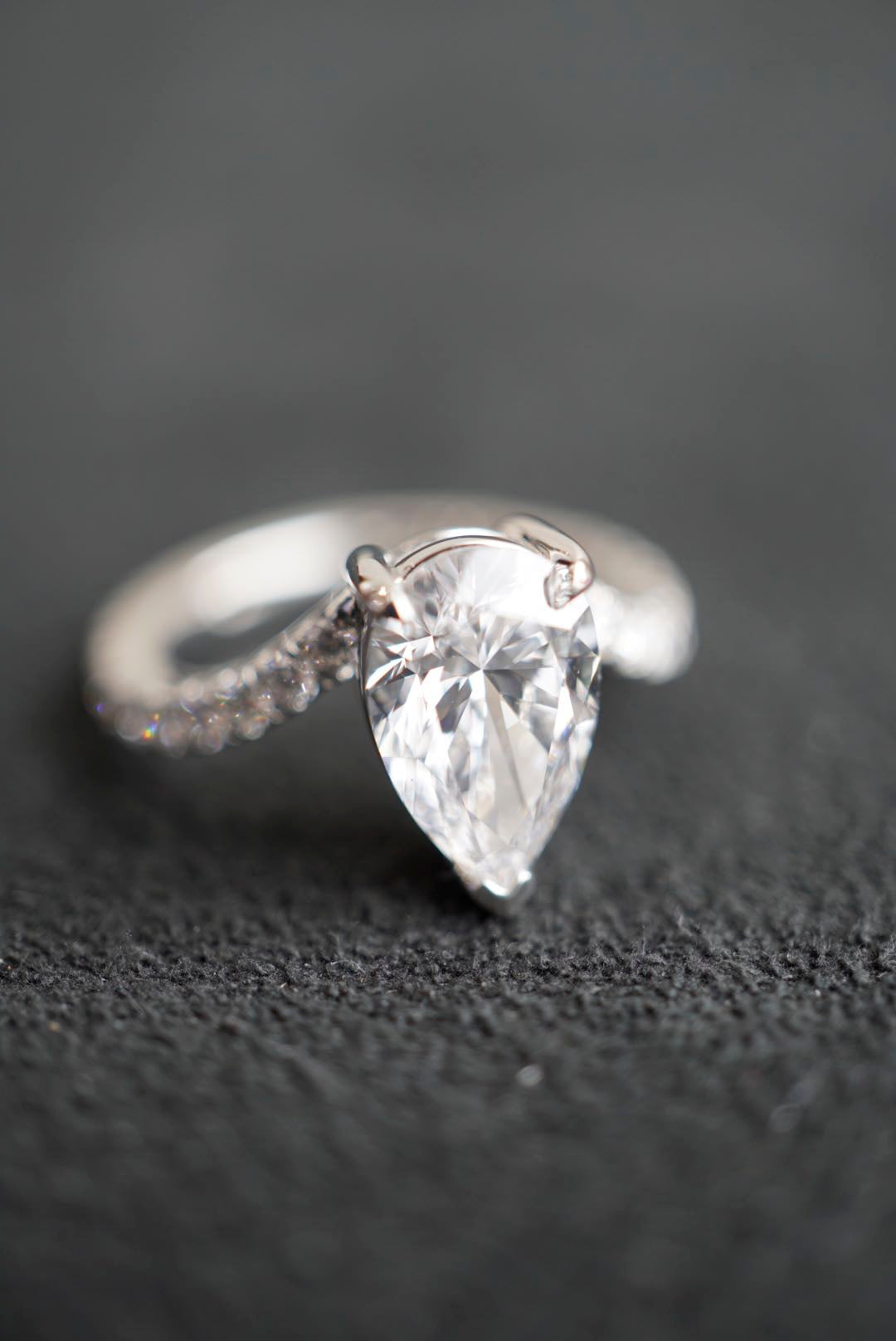 Pear Drop Diamond Engagement Ring