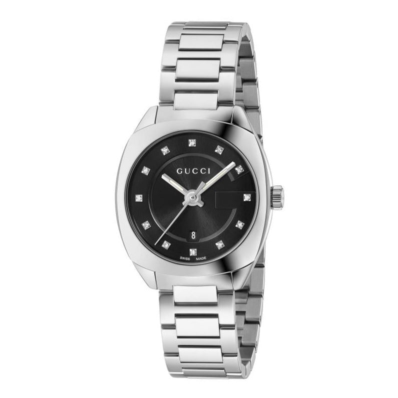 Gucci GG2570 Black Dial with Diamonds Quartz Watch YA142503