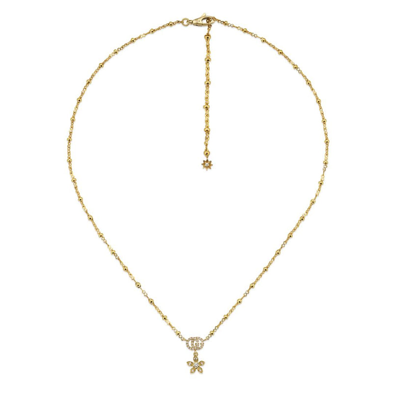 Flora Yellow Gold Diamond Necklace