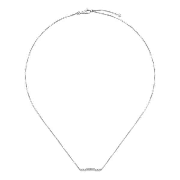 Link to Love White Gold Diamond Necklace with Gucci bar