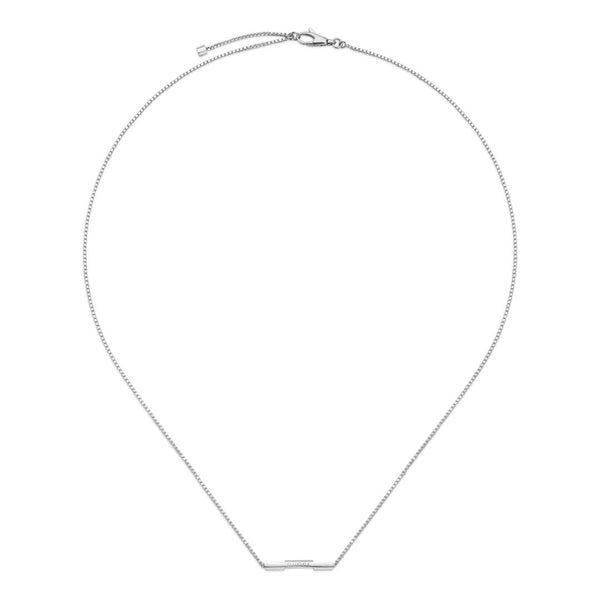 Link to Love White Gold Diamond Necklace with Gucci bar