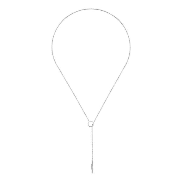 Link to Love Lariat White Gold Diamond Necklace