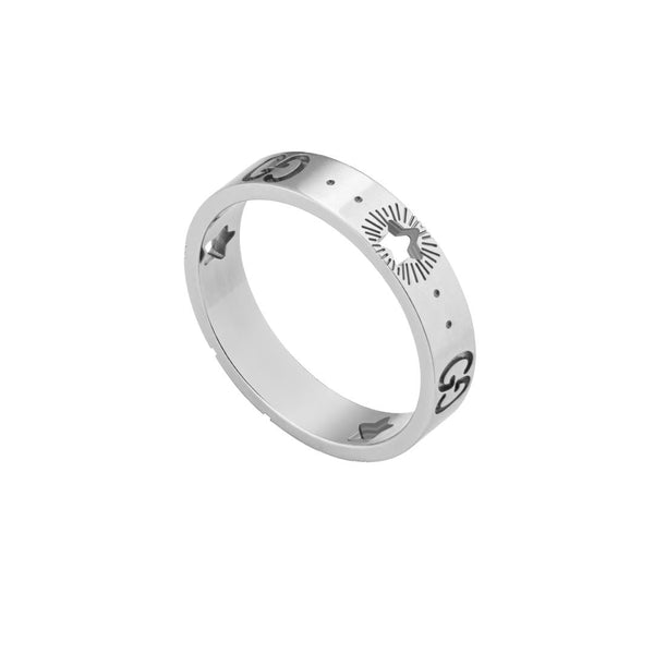 Icon White Gold Star Band