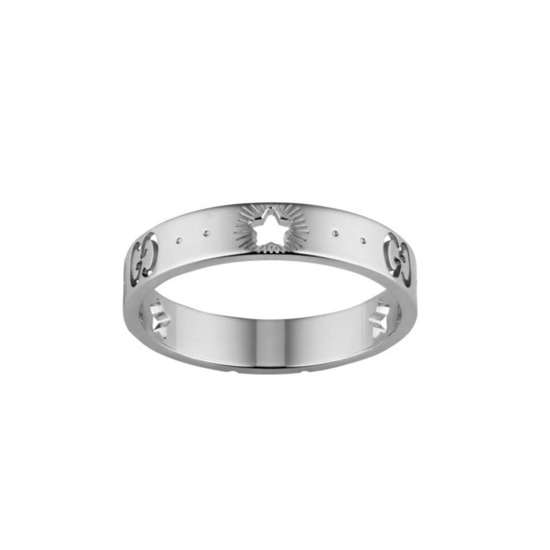 Icon White Gold Star Band