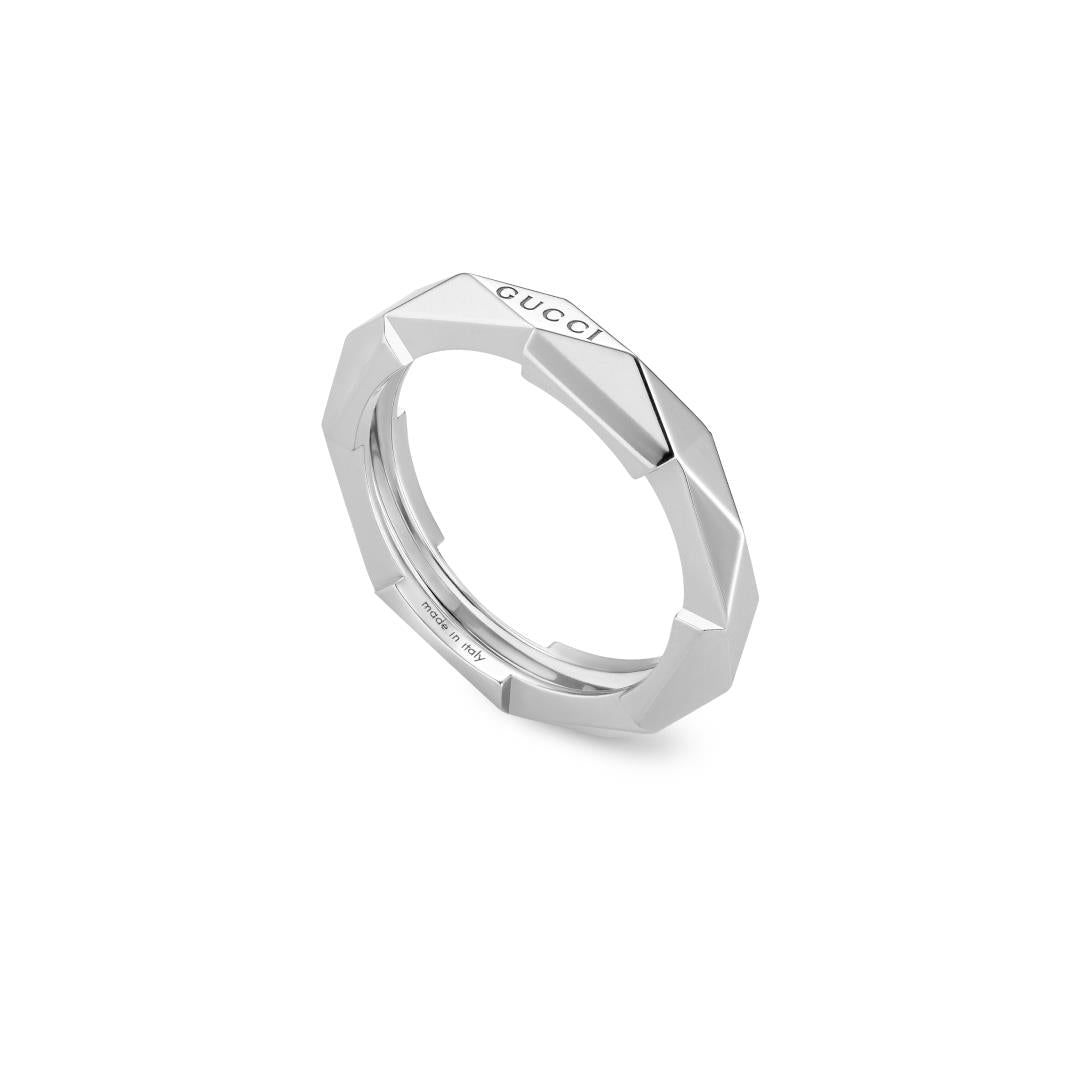 GUCCI リング　ring SALE Gucci Icon Link to Love White Gold Studded Ring YBC662177002