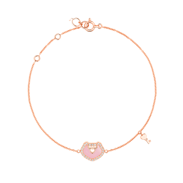 Qeelin Yu Yi Bracelet in Pink Opal YYL-BR0013A-RGDPO YLBPT13RGPO - Carat & Co. Flushing New York