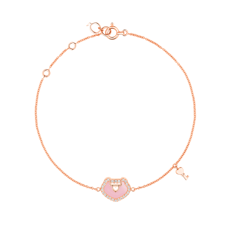 Qeelin Yu Yi Bracelet in Pink Opal YYL-BR0013A-RGDPO YLBPT13RGPO - Carat & Co. Flushing New York