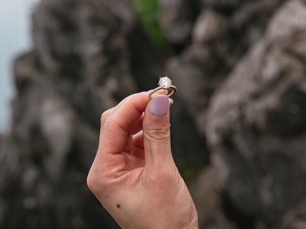 Round Hidden Halo Diamond Engagement Ring