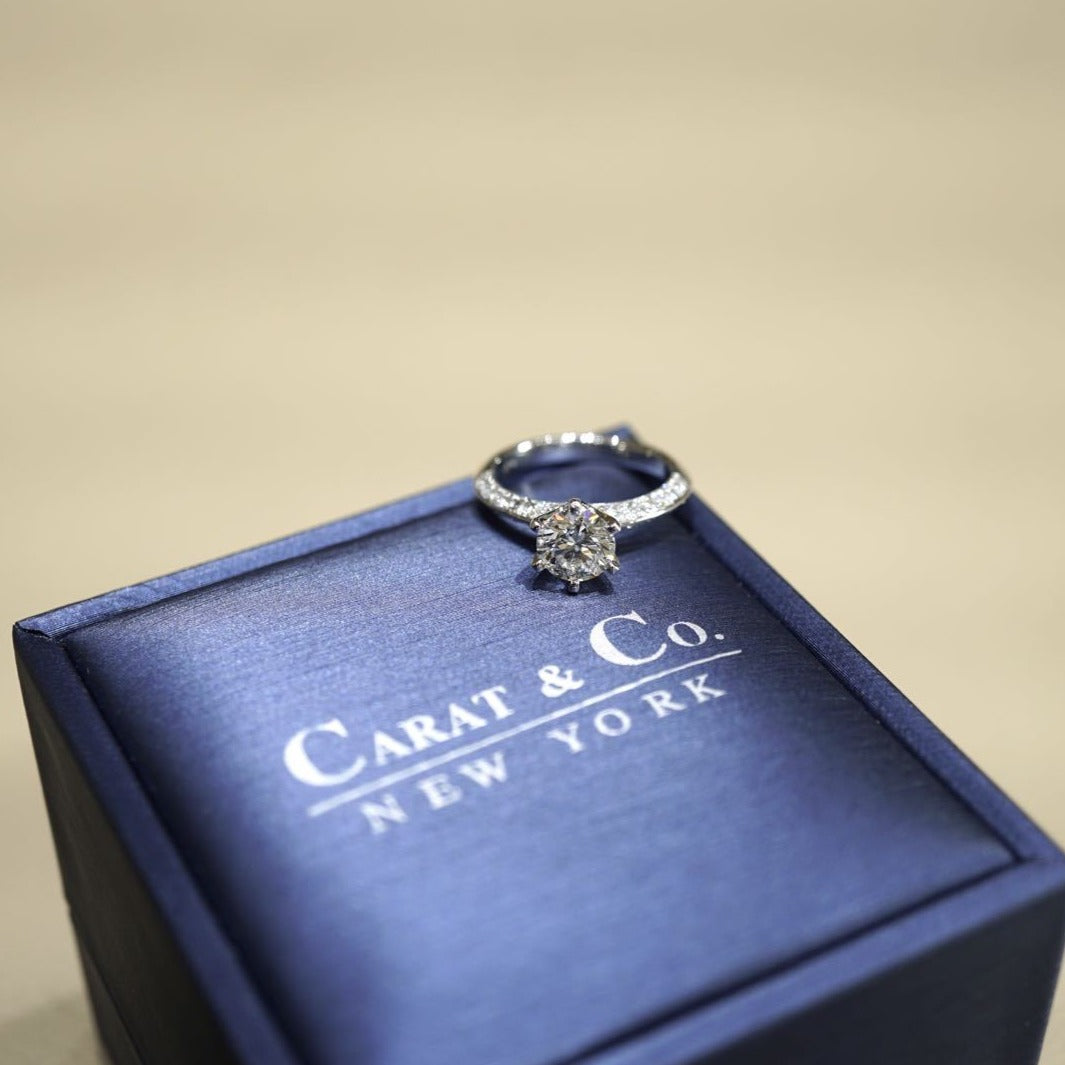 Micropave Knife Edge Engagement Ring