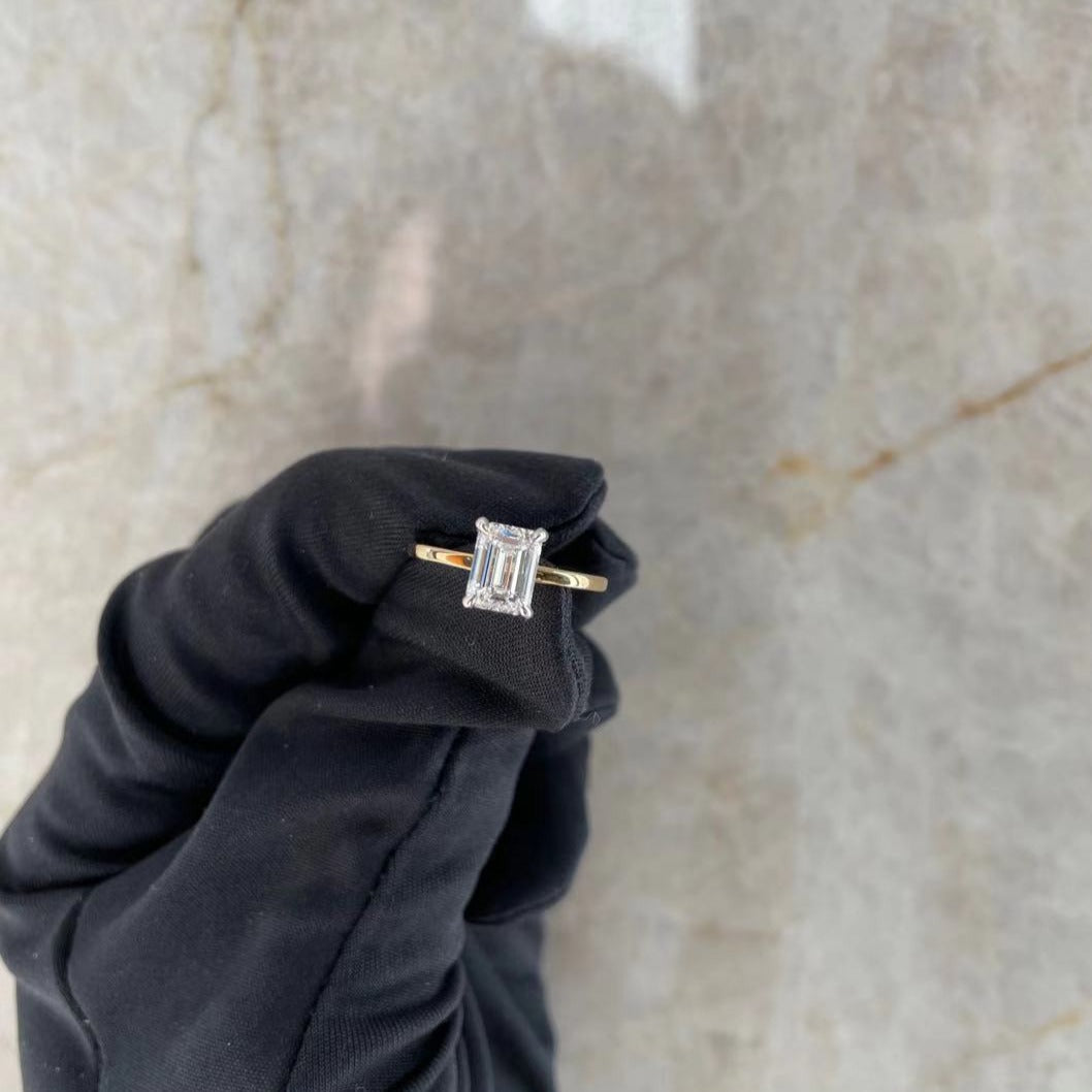 Emerald Diamond Engagement Ring