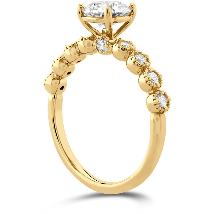 HOF Diamond Bar Single Prong Milgrain Engagement Ring