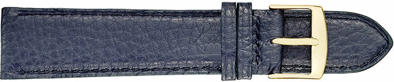 Padded and Stitched Crushed Leather Blue Watch Strap