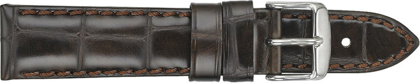 Louisiana Alligator Embossed Brown Leather Watch Strap