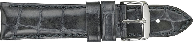 Louisiana Alligator Embossed Grey Leather Watch Strap