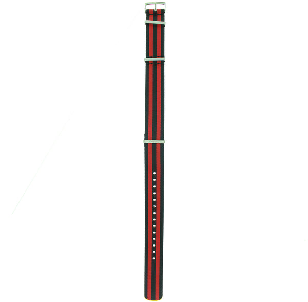 OMEGA NATO POLYA.BLACK/RED BAND+BUCKLE 20MM