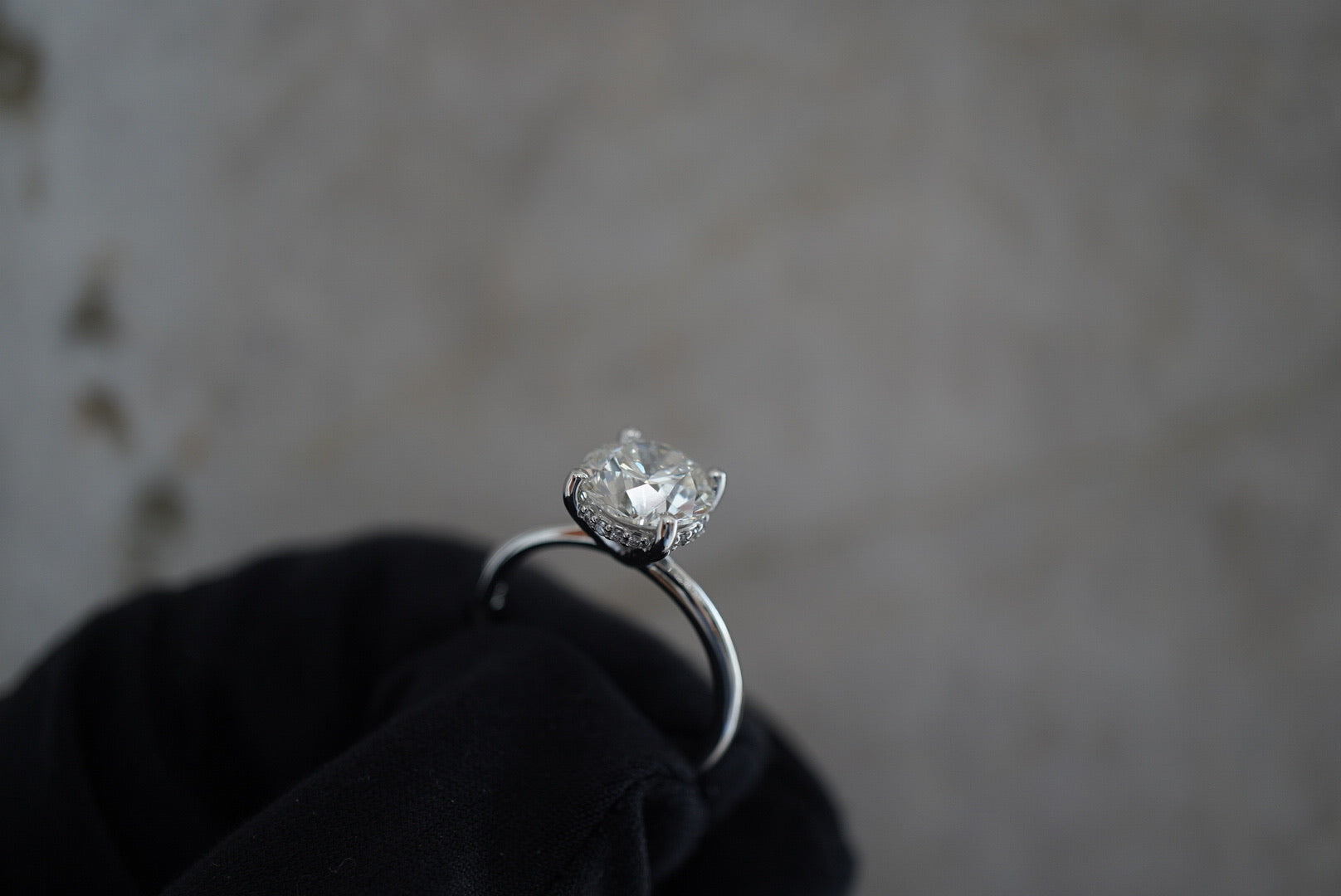 Round Solitaire Diamond Gallery Engagement Ring