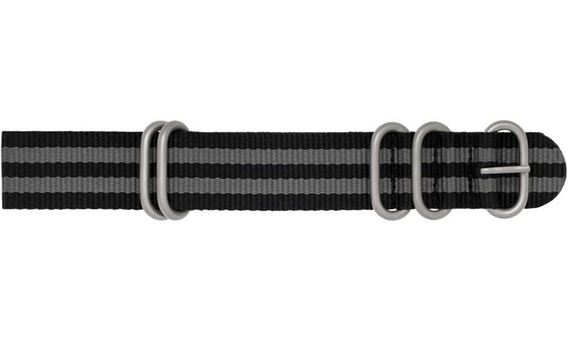 Military NATO Strap Black & Grey Bond Style Watch Strap