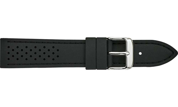Silicone Black Rubber Racing Watch Strap
